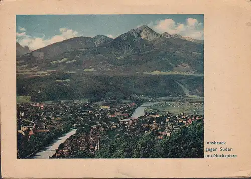 Innsbruck gegen Süden mit Nockspitze, gelaufen 1943