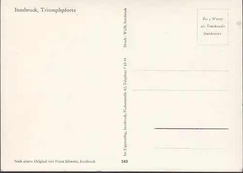 AK Innsbruck, Triumphpforte, ungelaufen