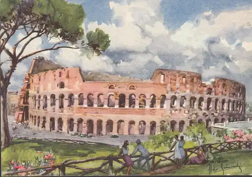 Rom, Kolesseum, Künstler Karte, ungelaufen