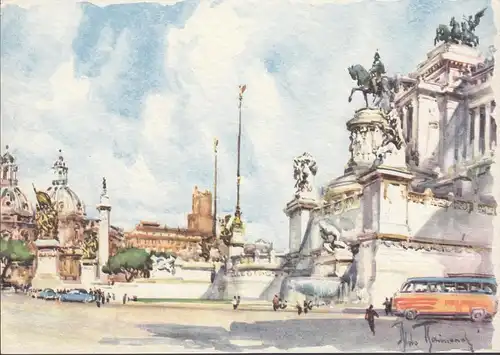 Rome, Le Vittoriano, carte d'artiste, incurable