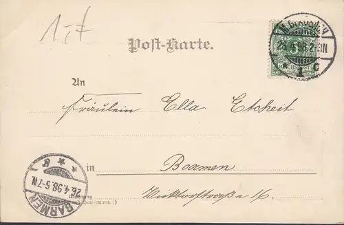 Gruss aus Mönchengladbach, gelaufen 1898