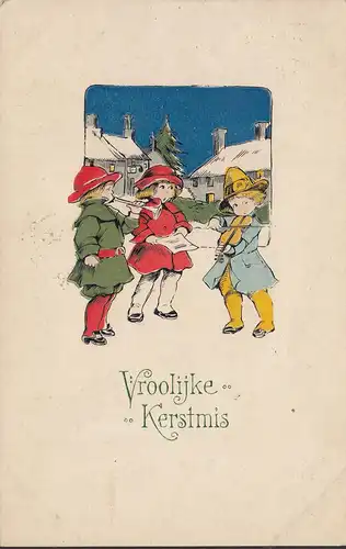 Vroolijke Kerstmis, Kinder beim musizieren, gelaufen 192?