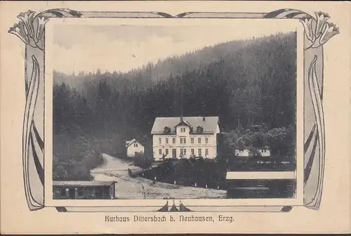Kurhaus Dittersbach bei Neuhausen, Bahnpost, gelaufen 1912
