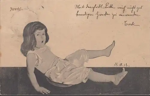 Auweh, Hingefallenes Kind, gelaufen 1902