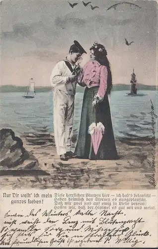 Je ne te consacre toute ma vie, marin avec sa femme, couru en 1904