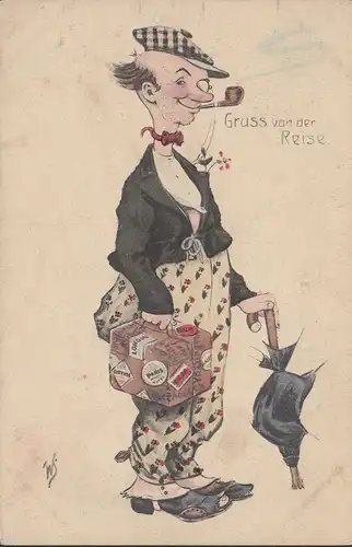 Gruss von der Reise, gelaufen 1911