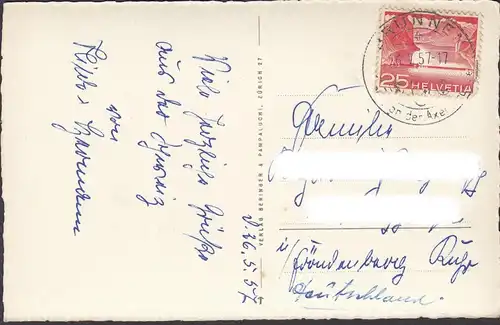 Luzern mit Pilatus, gelaufen 1957