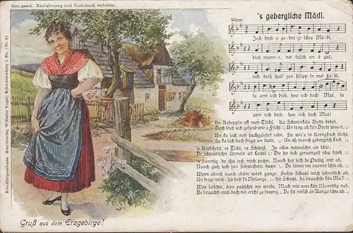 Grondonnement des montagnes de Métal, la fille de montagne, carte de chanson, incurable