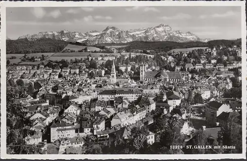 St. Gallen mit Säntis, ungelaufen