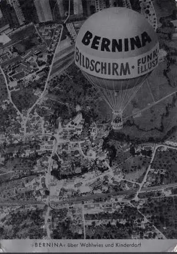 Le terrain de l'élection, ballon Bernina sur le village de choix et d'enfants, vol de Jeune-Flamme, a couru en 1959