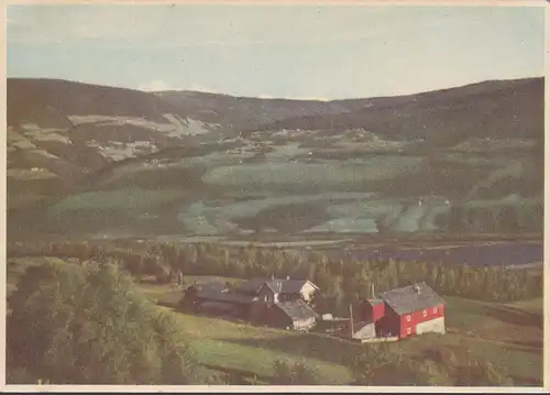 Norvège, Gudbrandsdalen, Bondegard ved Hundorp, incurvée