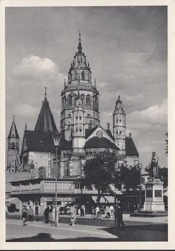 Mayence, Dom et le monument Gutenberg, couru en 1954