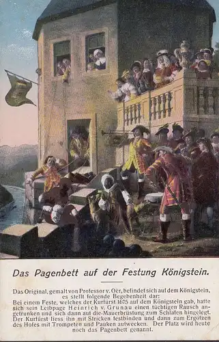 Königstein, Le lit de la galerie sur la forteresse Keinstein