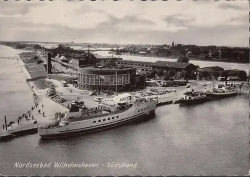 Wilhelmshaven, Nordseebad, Südstrand, Schiffe, gelaufen 1965