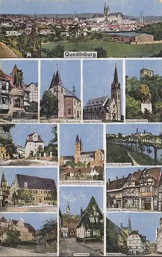 Quedlinburg, Rathaus, Schloß, Denkmal, Kirchen, ungelaufen