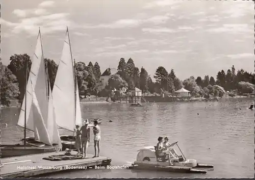 Halbinsel Wasserburg, Bootshafen, Segel- und Tretboote, gelaufen 1962