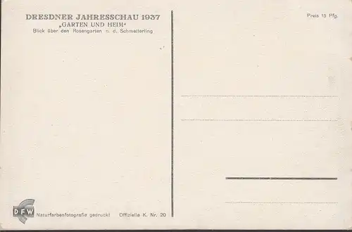 Dresdner Vue d'année 1937, Jardin et maison, Jarnage rose, incurable