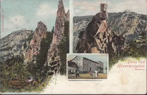 Gruss vom Hexentanzplatz im Bodetal, gelaufen 1908