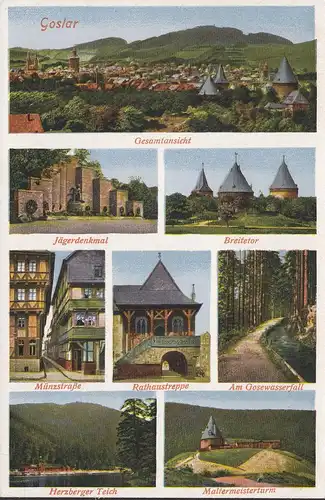 Goslar, Jägerdenkmal, Münzstraße, Rathaustreppe, ungelaufen