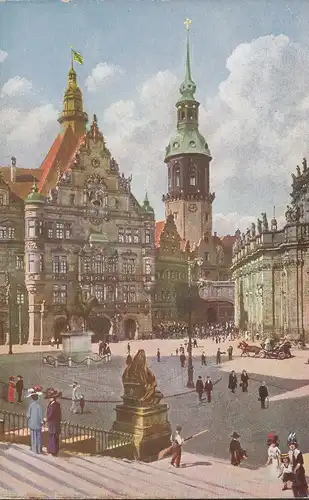 Dresden, Georgentor und Schloßturm, ungelaufen