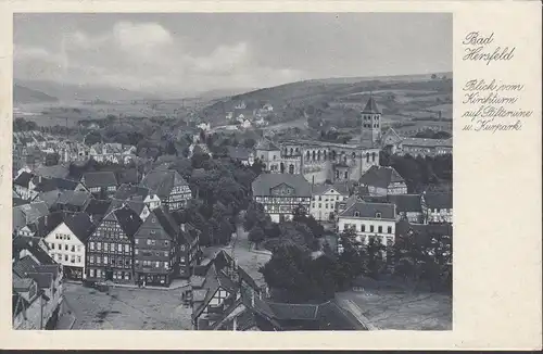 Bad Hersfeld, Blick vom Kirchturm auf Stiftsruine, gelaufen 1936