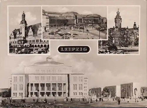 Leipzig, Hôtel de ville, opéra, gare centrale, couru en 1963