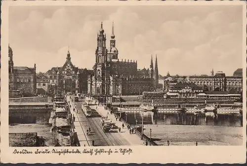 Dresde, Friedrich Augustbrücke, tramway, Bohême, couru en 1942