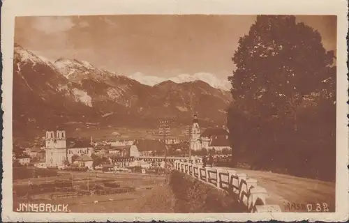 Innsbruck, vue de la ville, couru en 1924