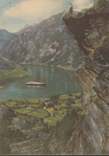 Norge, Geiranger, Flydalsjuvet, ungelaufen