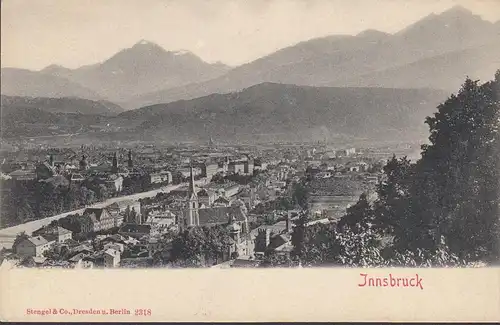 Innsbruck, vue de la ville, incurvée