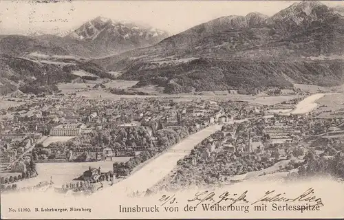 Innsbruck von der Weiherburg mit Serlesspitze, gelaufen