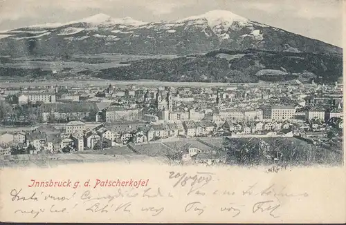 Innsbruck gegen den Patscherkofel, gelaufen 1900