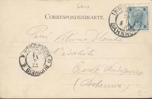 Innsbruck gegen den Patscherkofel, gelaufen 1900