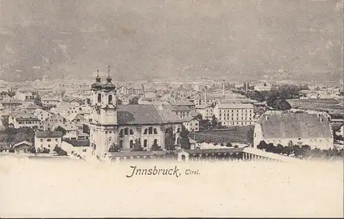 Innsbruck, Stadtansicht, Kirche, gelaufen 1903