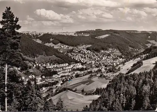 Schramberg, Fünftälerstadt, Stadtansicht, Bahnpost, gelaufen 1962