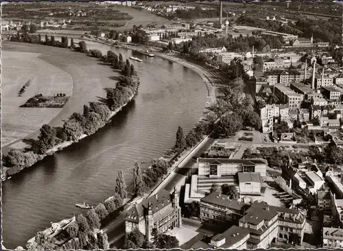 Offenbach, photographie aérienne, vue de la ville, château, couru en 1963