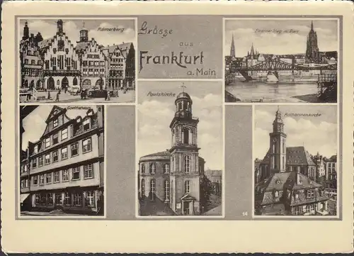 Frankfurt am Main, Stadtansichten, gelaufen 1957