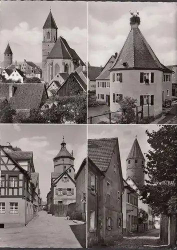 AK Gunzenhausen, Protestantische Kirche, Färberturm, gelaufen 1965