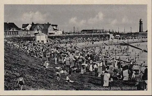 Büsum, Nordseebad, Südstrand, Strandkörbe, ungelaufen- datiert 1969