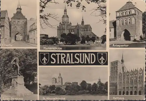 Stralsund, Église de Marie, Hôtel de ville, monument, couru 1990