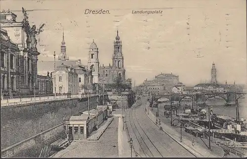 Dresden, Dampfschiff Landeplatz, gelaufen 1912