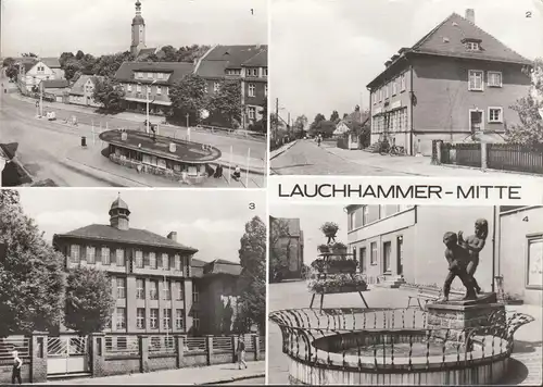 Lauchhammer, bureau de poste, lycée, petite rue, couru en 1982
