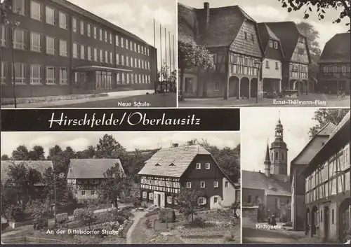 Hirschfelde, Neue Schule , Kirchgasse, Dittelsdorfer Straße, couru 1971