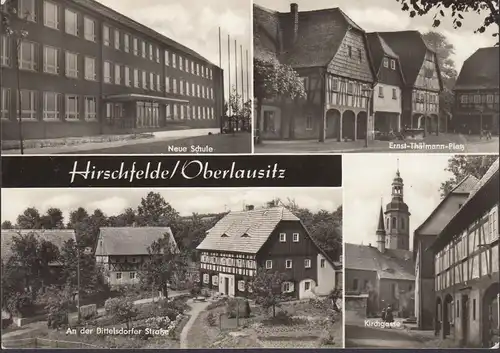 Hirschfelde, Neue Schule, Kirchgasse, Dittelsdorfer Straße, gelaufen 1971