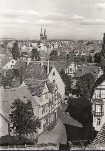 Quedlinburg, vue sur la ville, incurvée