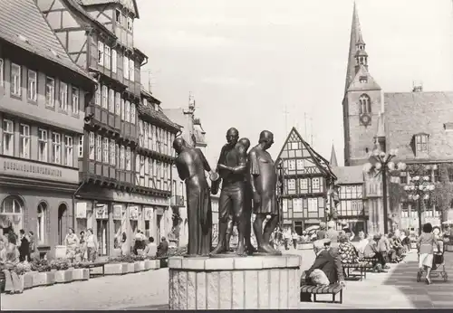 Quedlinburg, Marktplatz mit Münzenberger Musikanten, ungelaufen