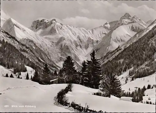 Oberstdorf, Blick vom Kühberg im Winter, gelaufen 1962