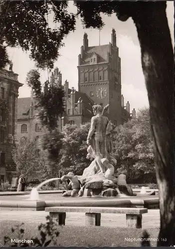 München, Neptunbrunnen, gelaufen 1958