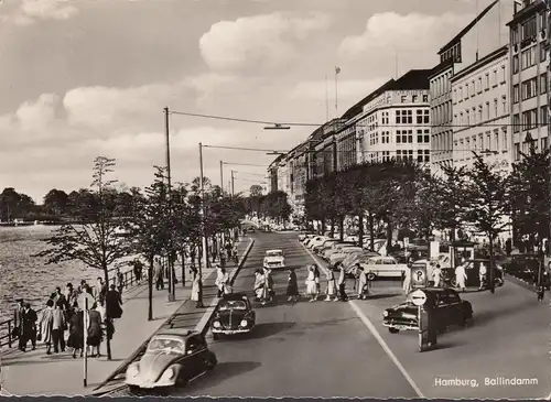 Hamburg, Ballindamm, VW Käfer, gelaufen 1961