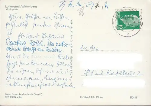 Wittenberg, Marktplatz, gelaufen 196?